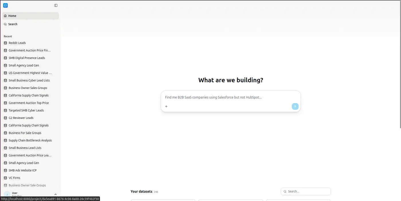 Dataset Labs home screen